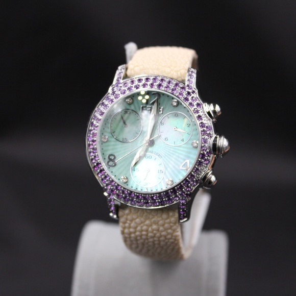Diamond Amethyst 3.31 Tcw Unisex Watch main image 7